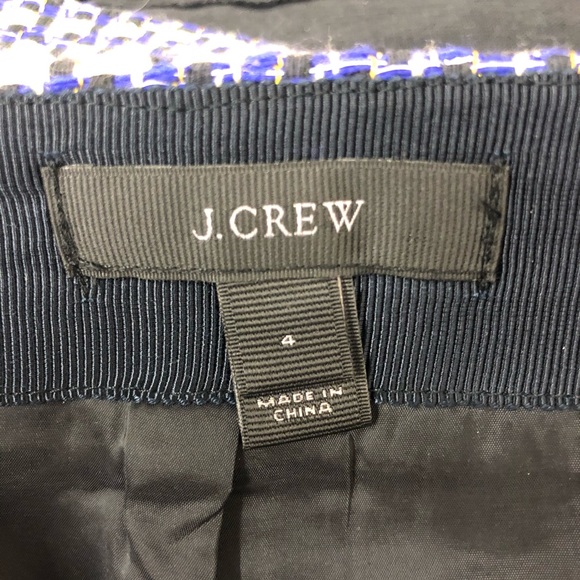 J Crew Postage Stamp Mini Skirt Navy Tweed Lurex 4 - Picture 4 of 9